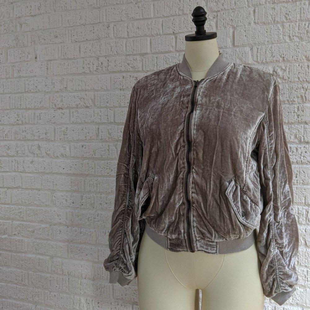 FREE PEOPLE VELVET BOMBER JACKET